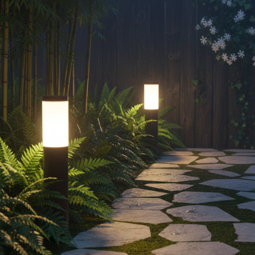 Outdoor light post in stainless steel – Célestar