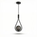 Black frosted glass pendant light for bedroom- Novaline