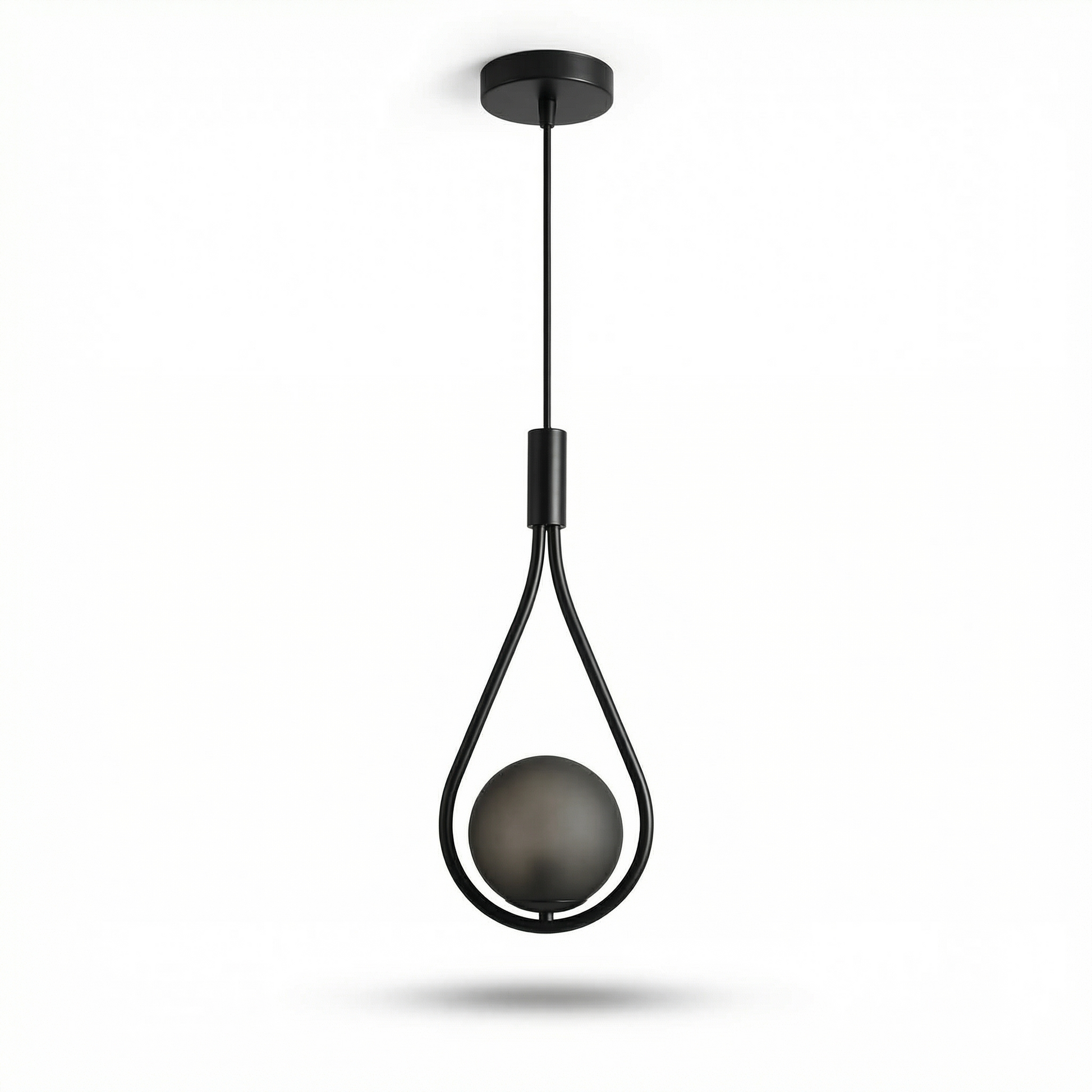 Black frosted glass pendant light for bedroom- Novaline