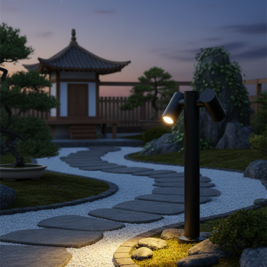 Modern aluminum garden lamp post – Sylvaria