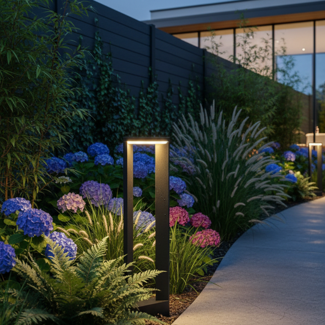Modern garden lamp in black aluminum – Ataraxia