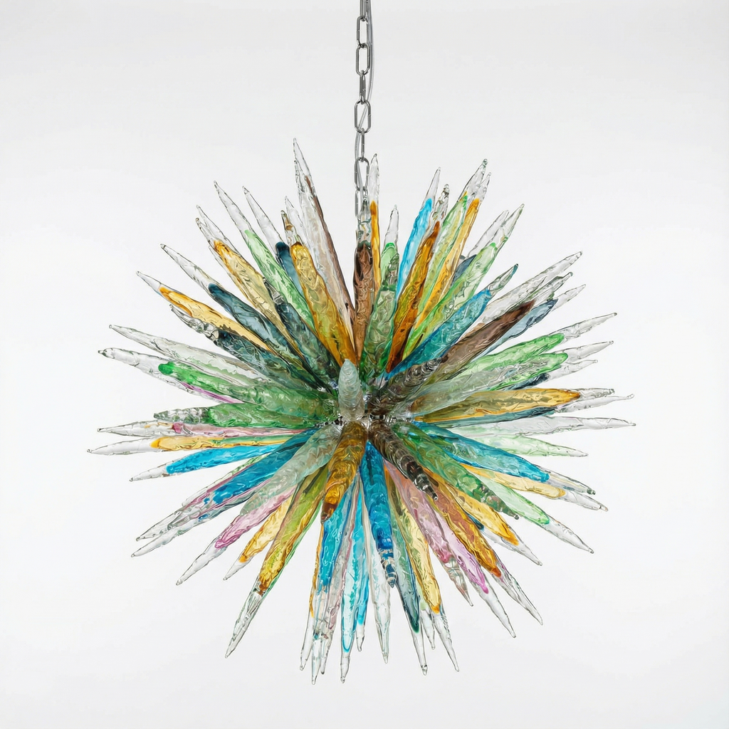 Multicolored murano glass chandelier-Aurorice