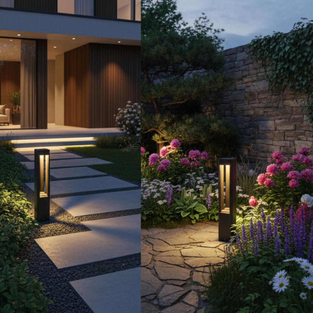 Outdoor aluminum LED bollard for garden – Aluminar