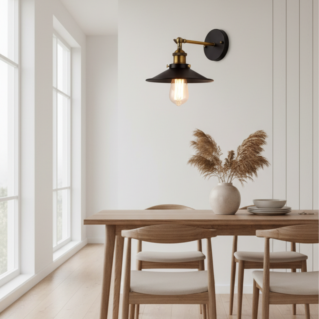 Elegant Retro-Industrial Style Metal Wall Light – Auralux