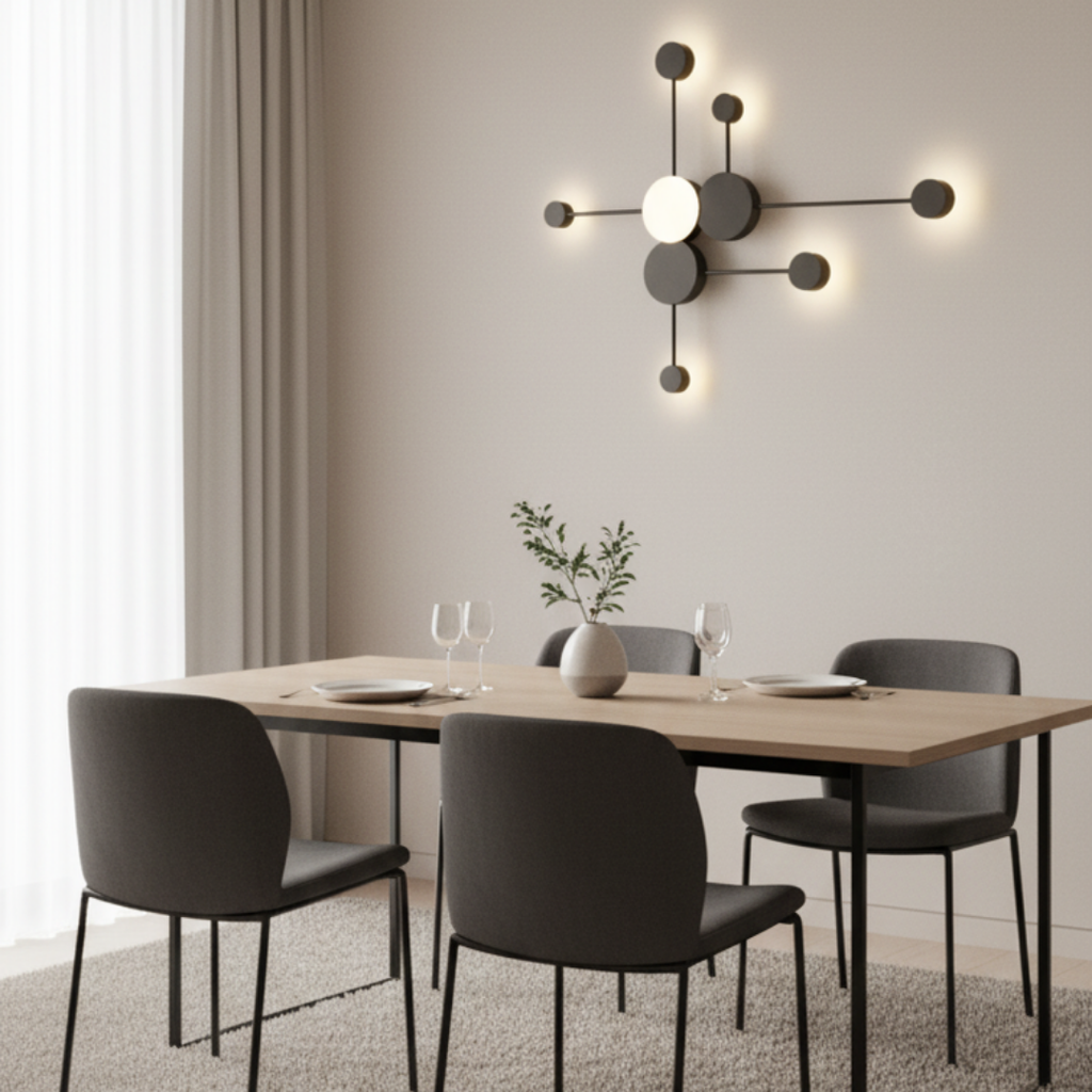 Modern black iron wall light for living room – Noctario
