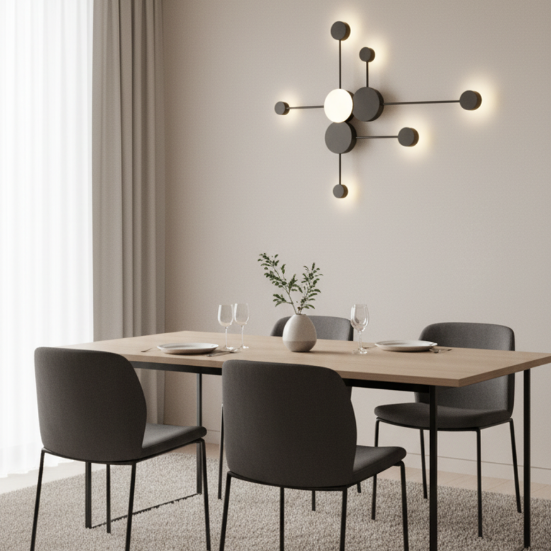 Modern black iron wall light for living room – Noctario