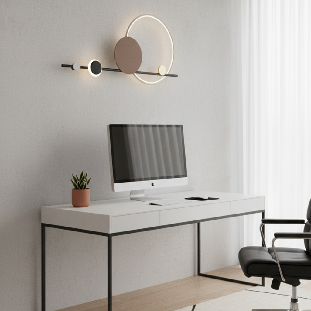 Art Deco Wall Lamp in Black Metal – Sélénéa