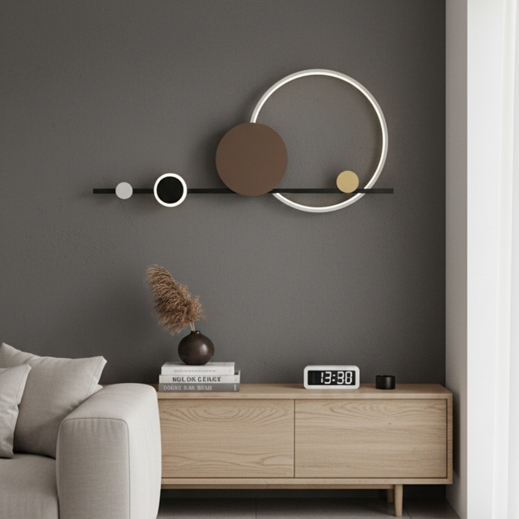 Art Deco Wall Lamp in Black Metal – Sélénéa