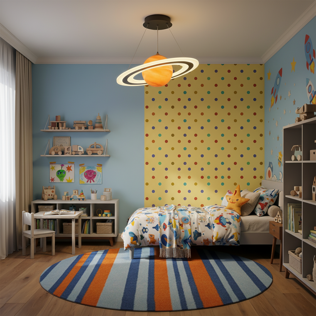 Magical space design pendant lamp for children-Planetary