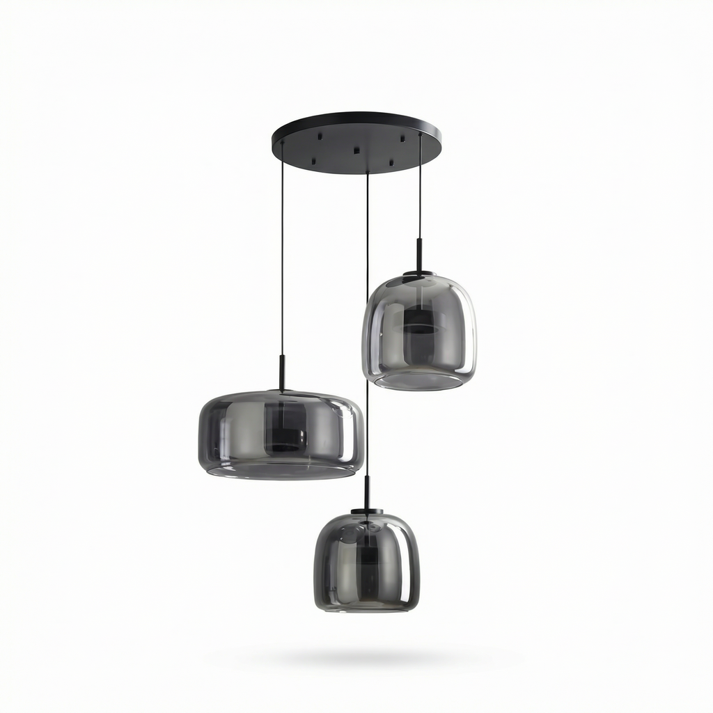 Contemporary ambiance gray pendant light-Vetro