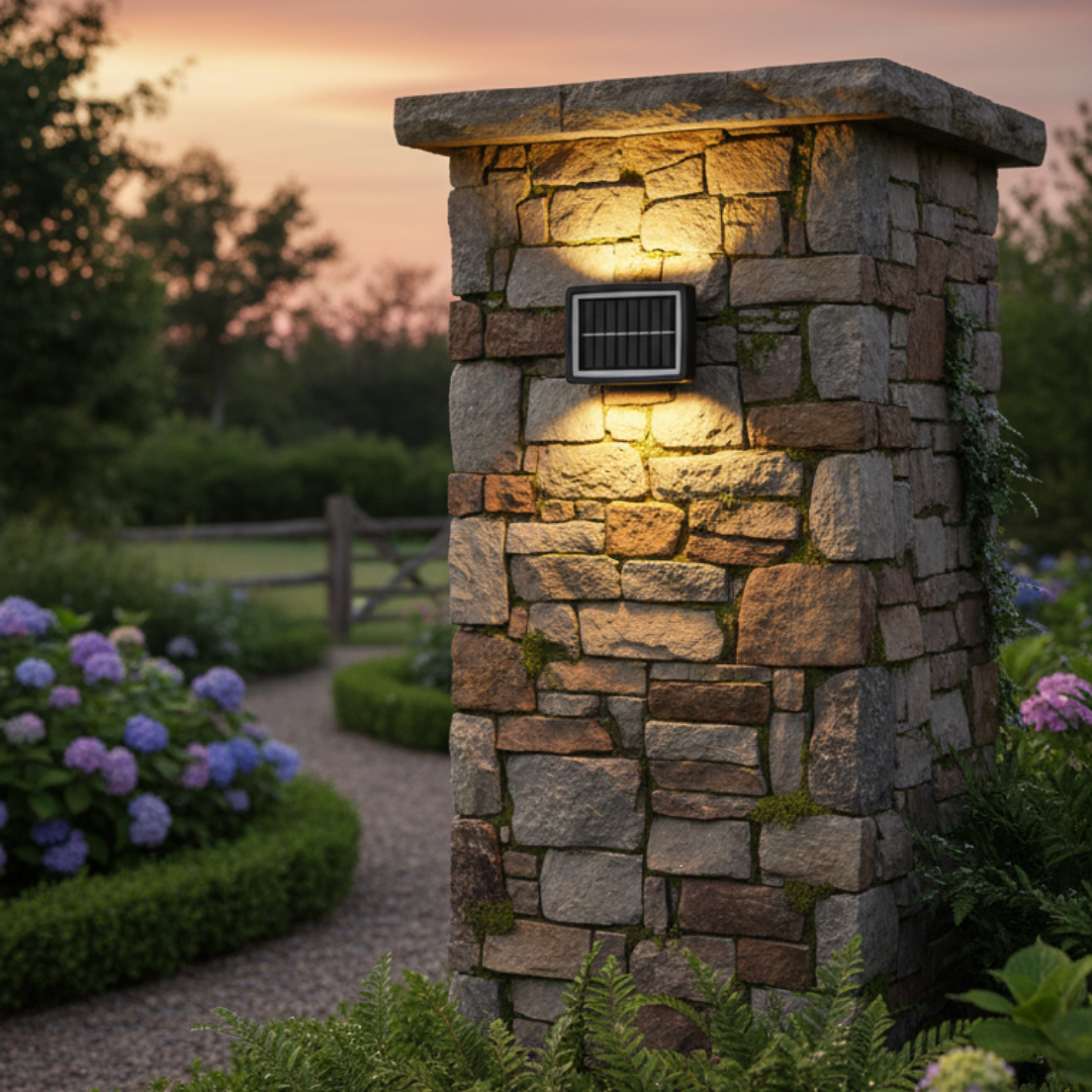 Modern LED solar wall light for garden – Solastre