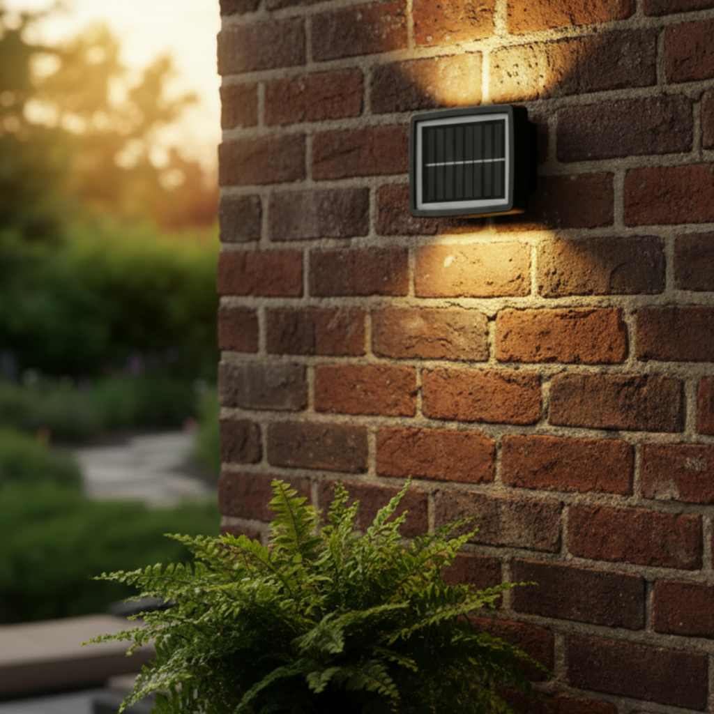 Modern LED solar wall light for garden – Solastre