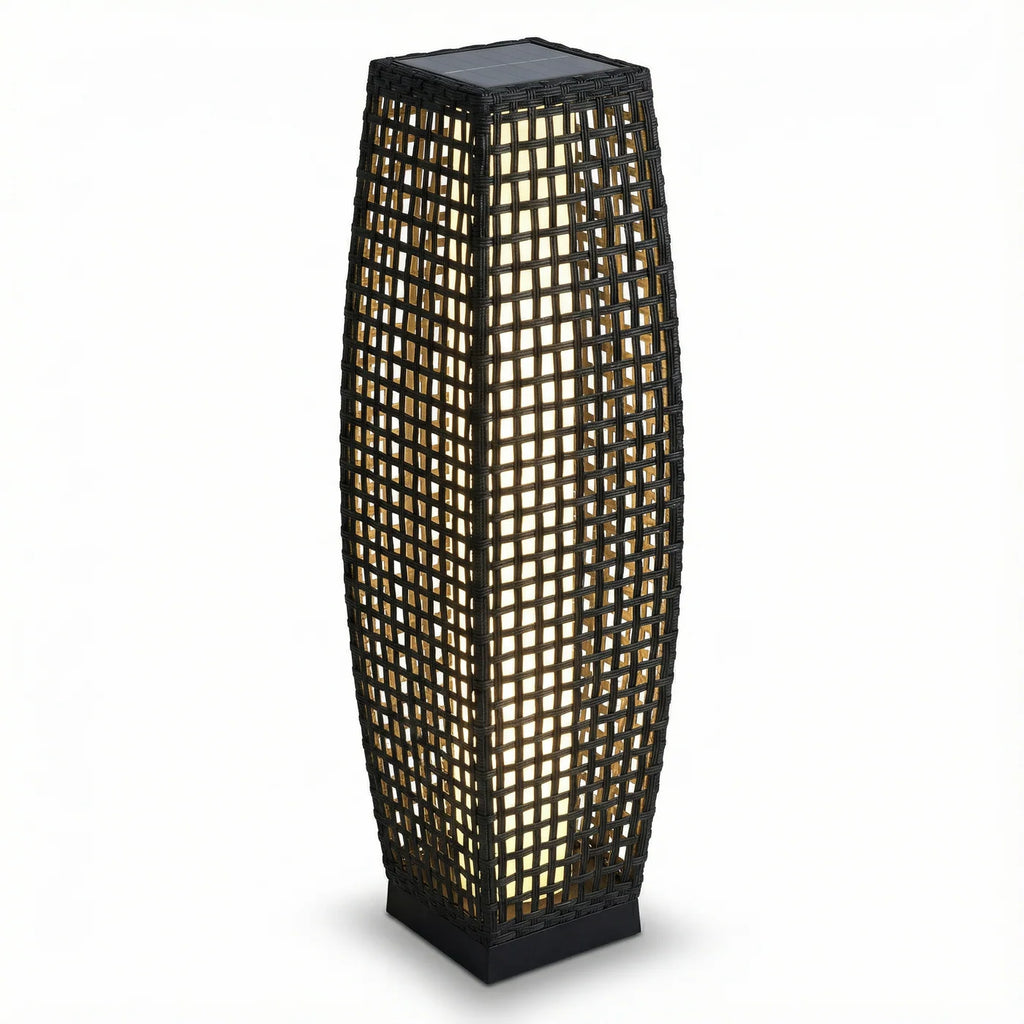 Outdoor Floor Lamp in Solar Imitated Rattan – Orbanya