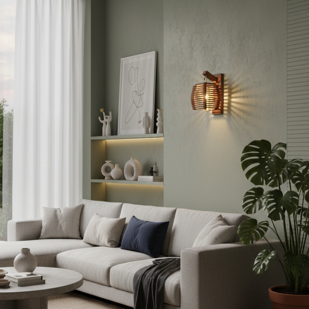 Bamboo and Rattan Wall Sconce – Bamboo