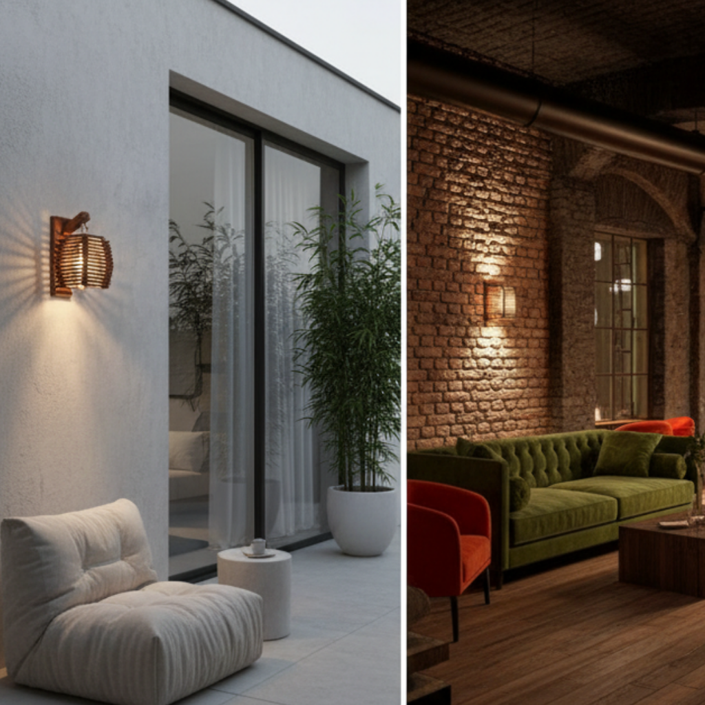 Bamboo and Rattan Wall Lamp – Bamboo