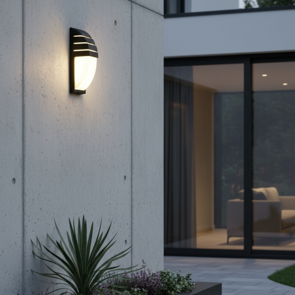 Outdoor wall light in black aluminum-Alunox
