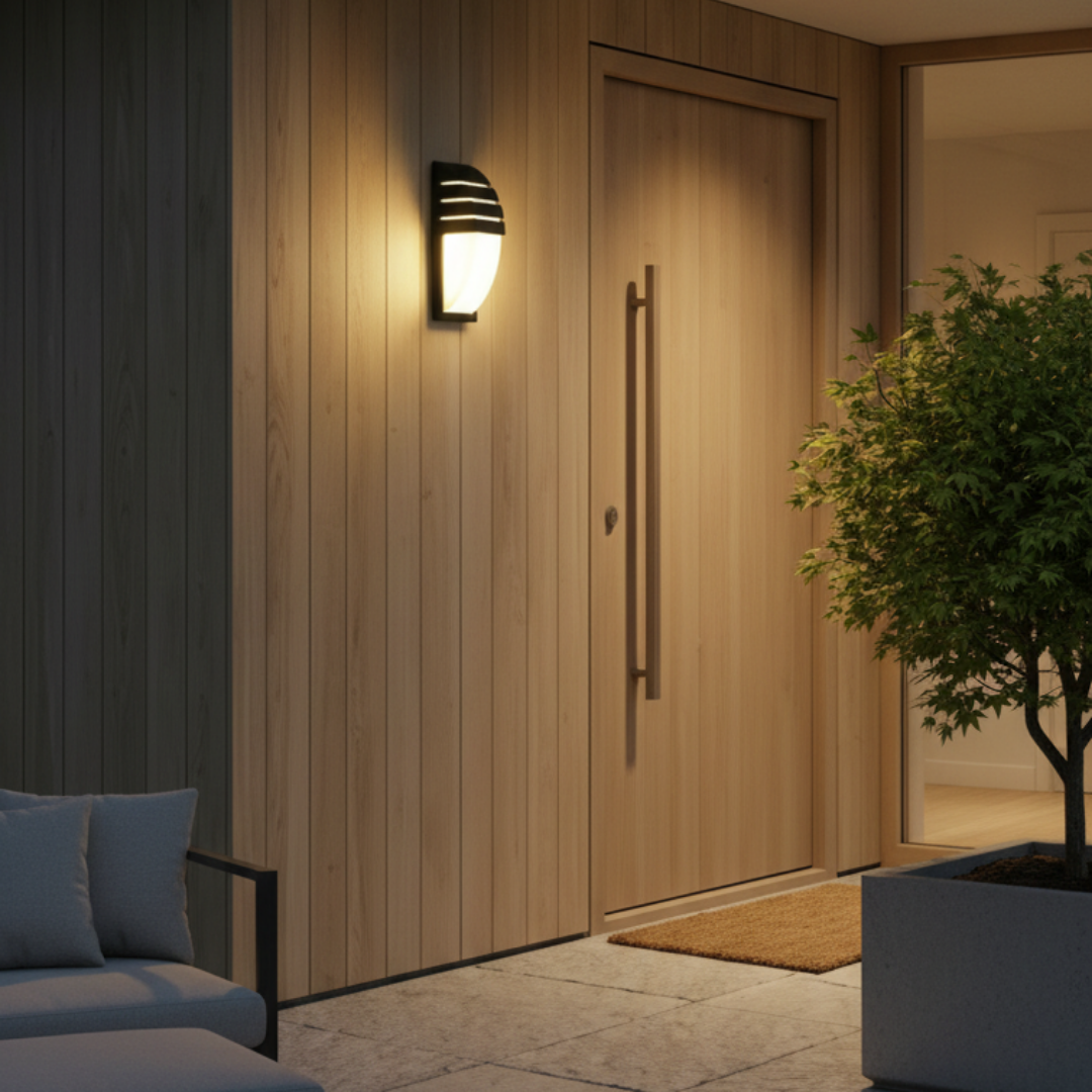 Outdoor wall light in black aluminum-Alunox