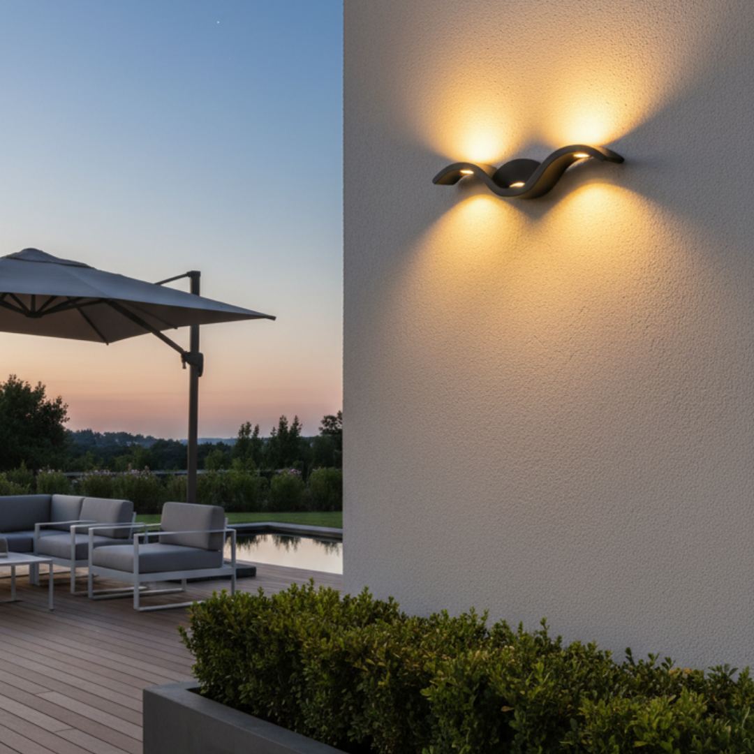 Designer wall light in water-resistant aluminum-Nuitéa