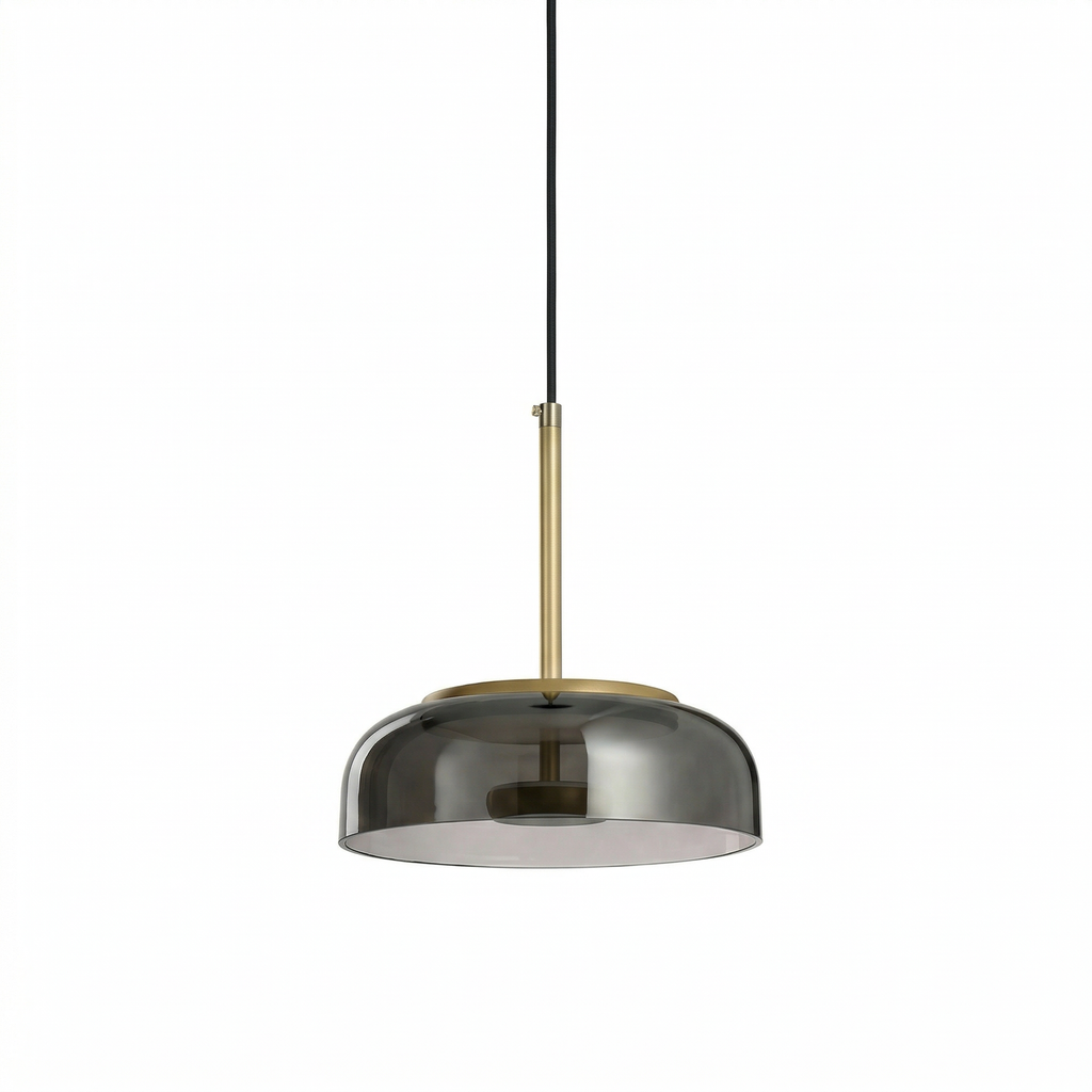 Modern pendant lamp in glass and forged aluminum-Luminosa