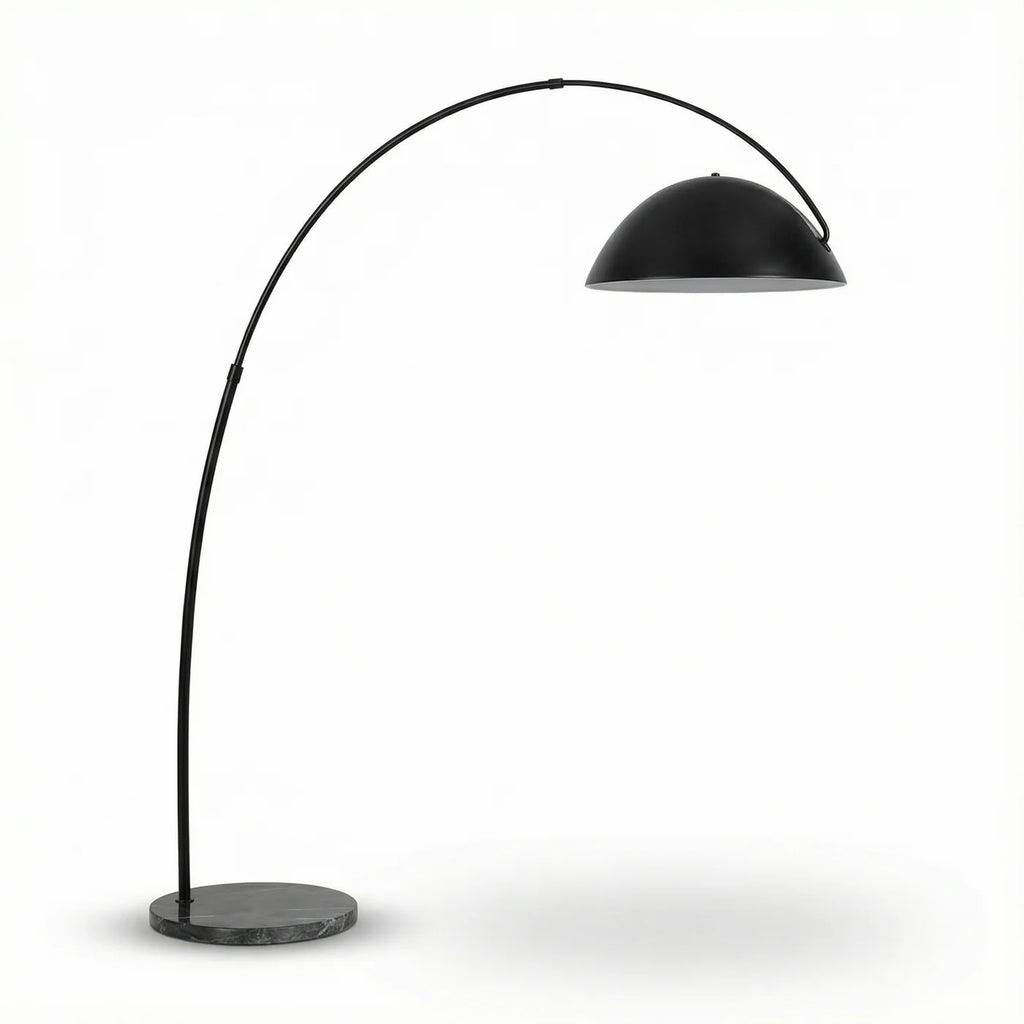 Modern black metal floor lamp for living room – Obsidial