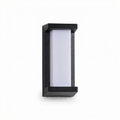 Outdoor wall light in black metal and white glass-Novalise