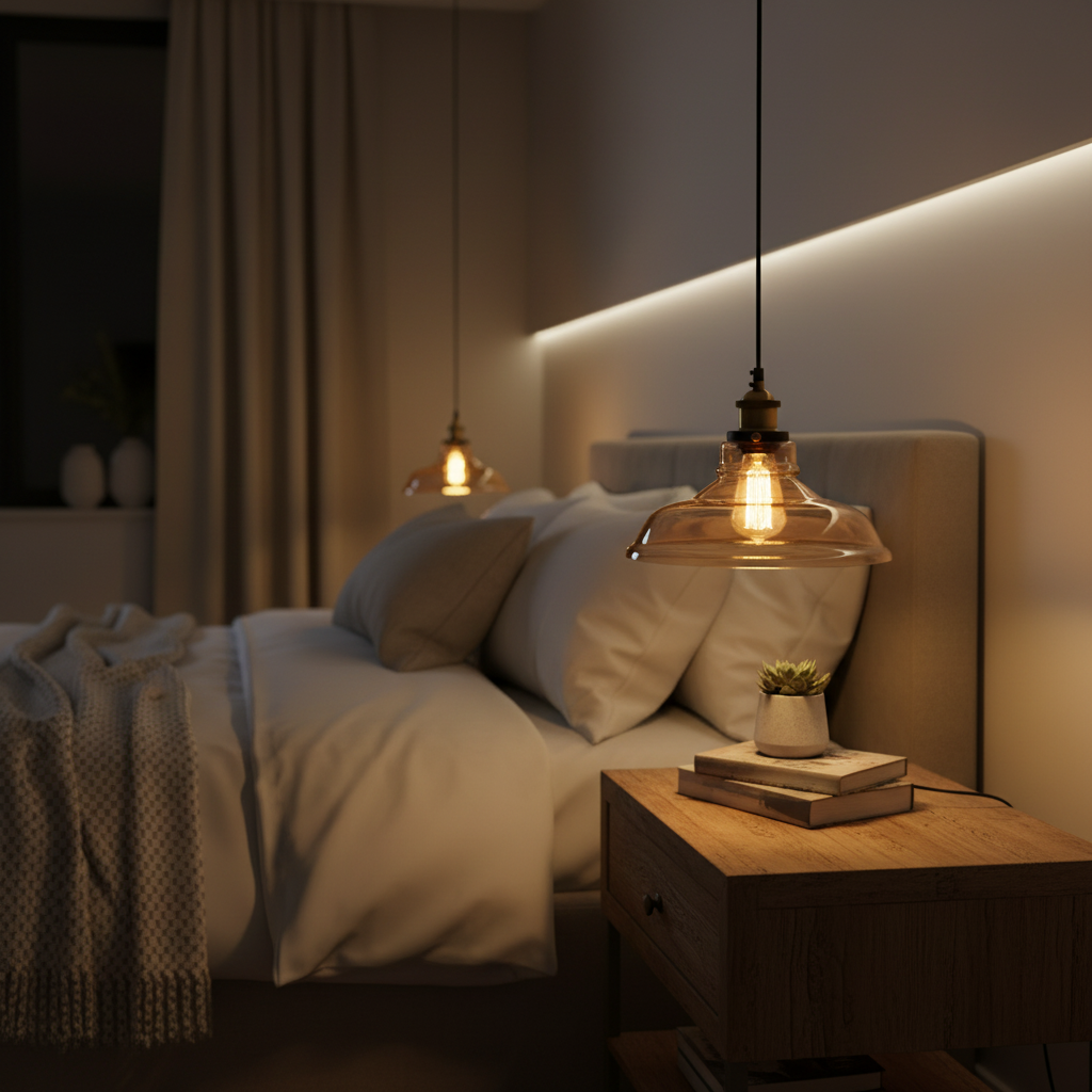 Ornelica – Smoked Glass Pendant Light for Living Rooms and Bedrooms