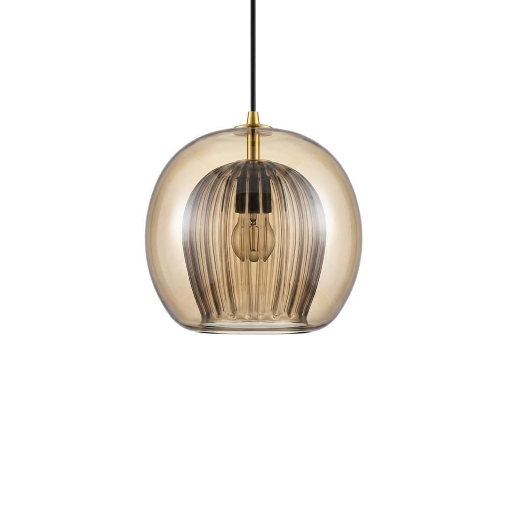 Painted glass pendant light led lighting natural design-Crystalline Beehive