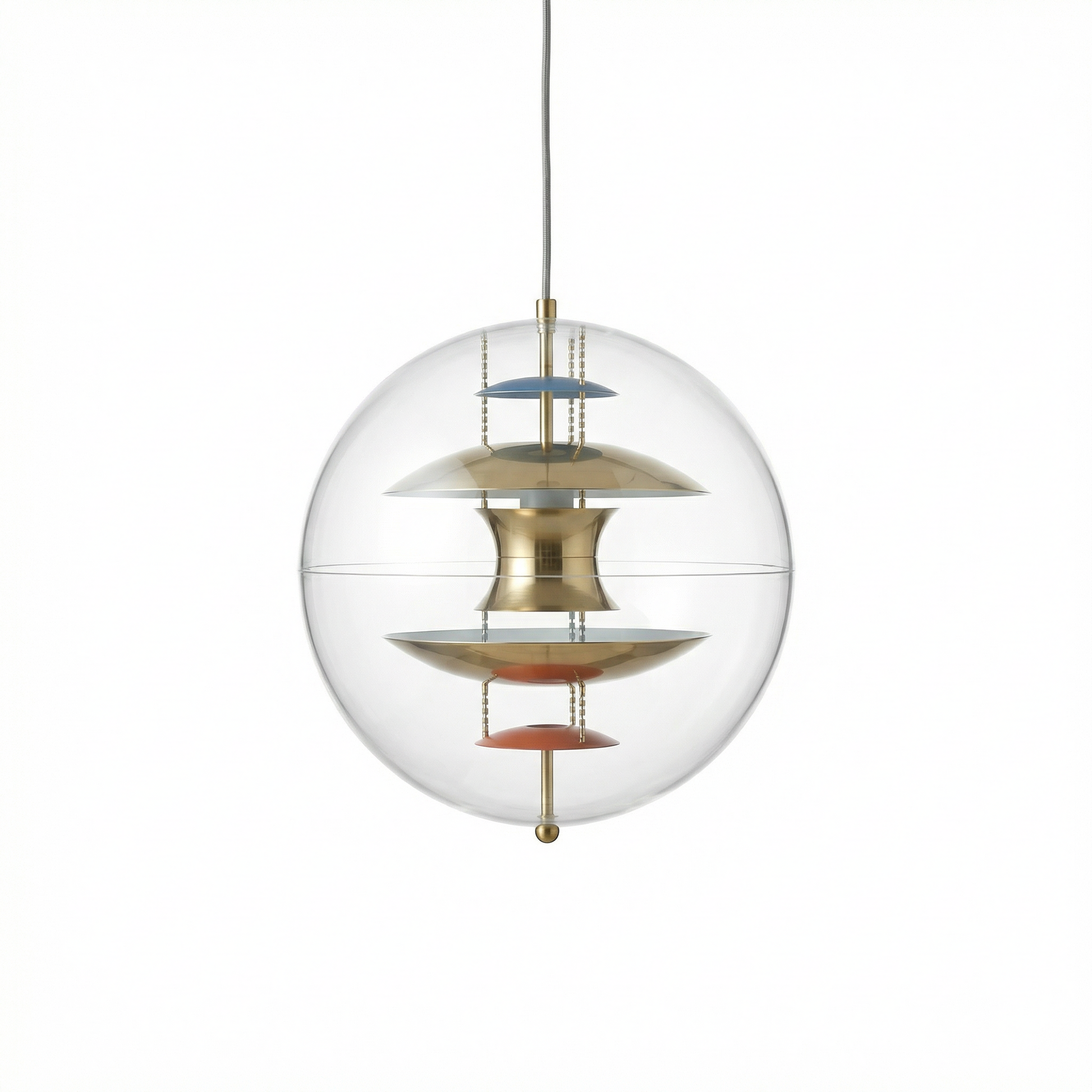 Led sphere pendant light metallic finish contemporary ambiance-Orbital Harmony