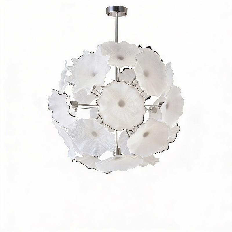 Floréade – White Murano Glass Chandelier