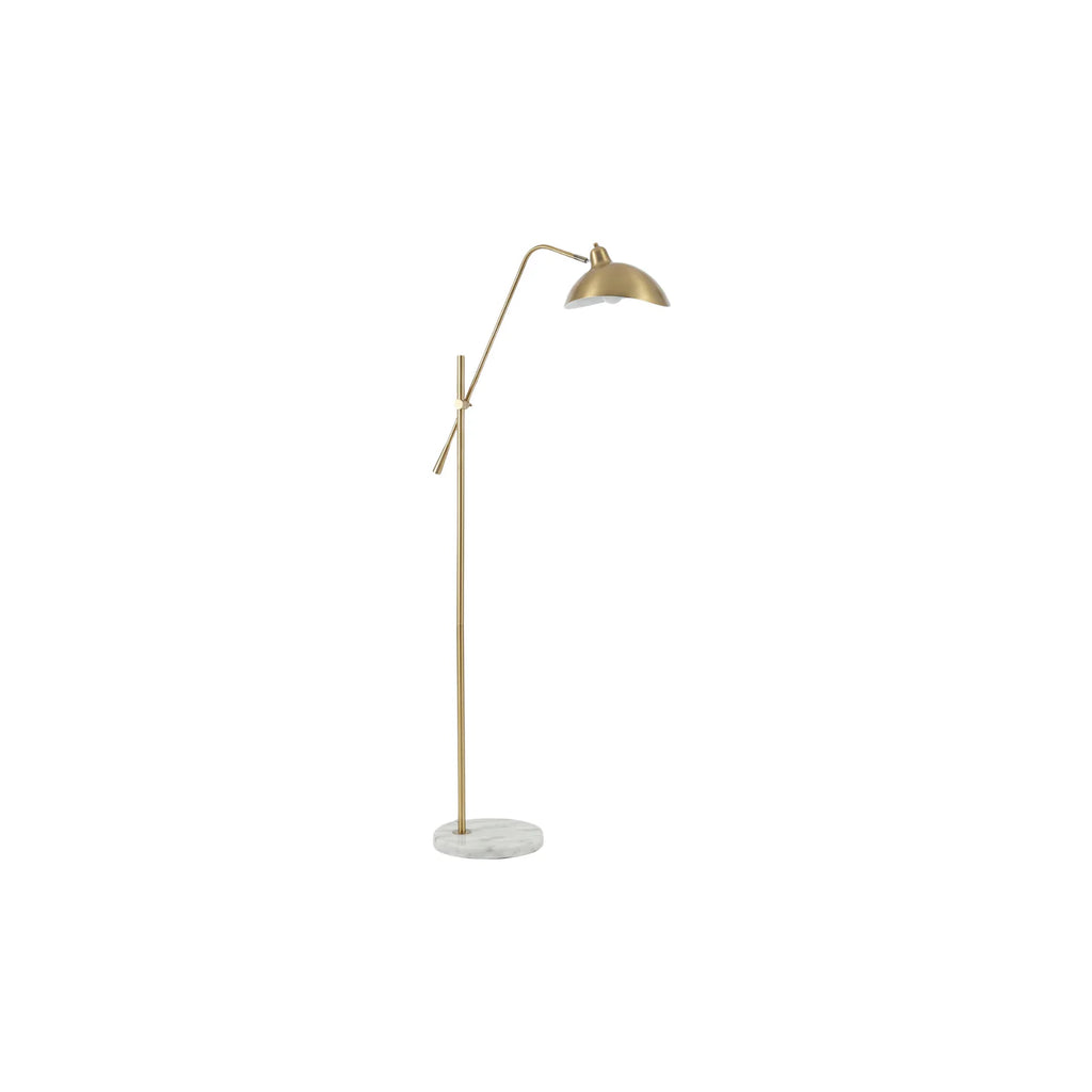 Floor lamp in gold metal and marble for living room – Aurélis