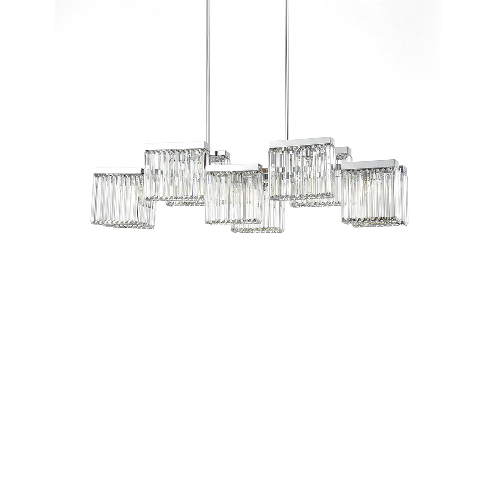 Crystarène – Modern E14 Crystal Pendant Light for Dining Room