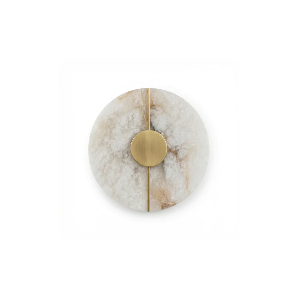 Aura High Distinction Wall Lamp Gold Finish Authentic Marble – Aura