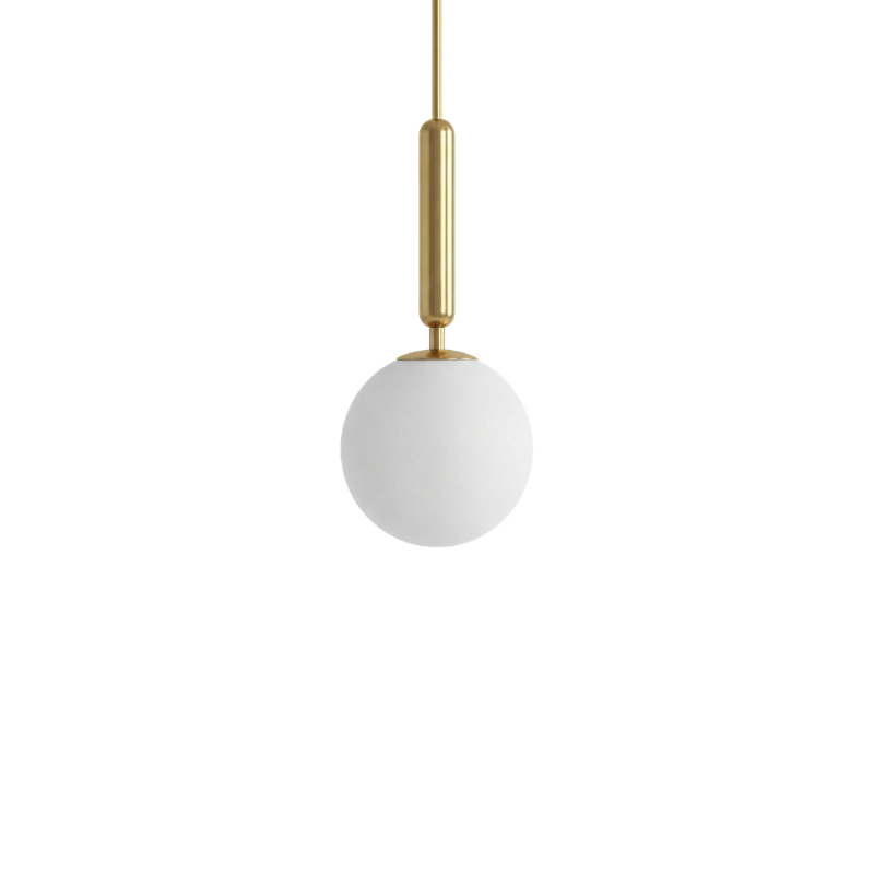 Modern pendant lamp in metal and opal glass-Zéphyria