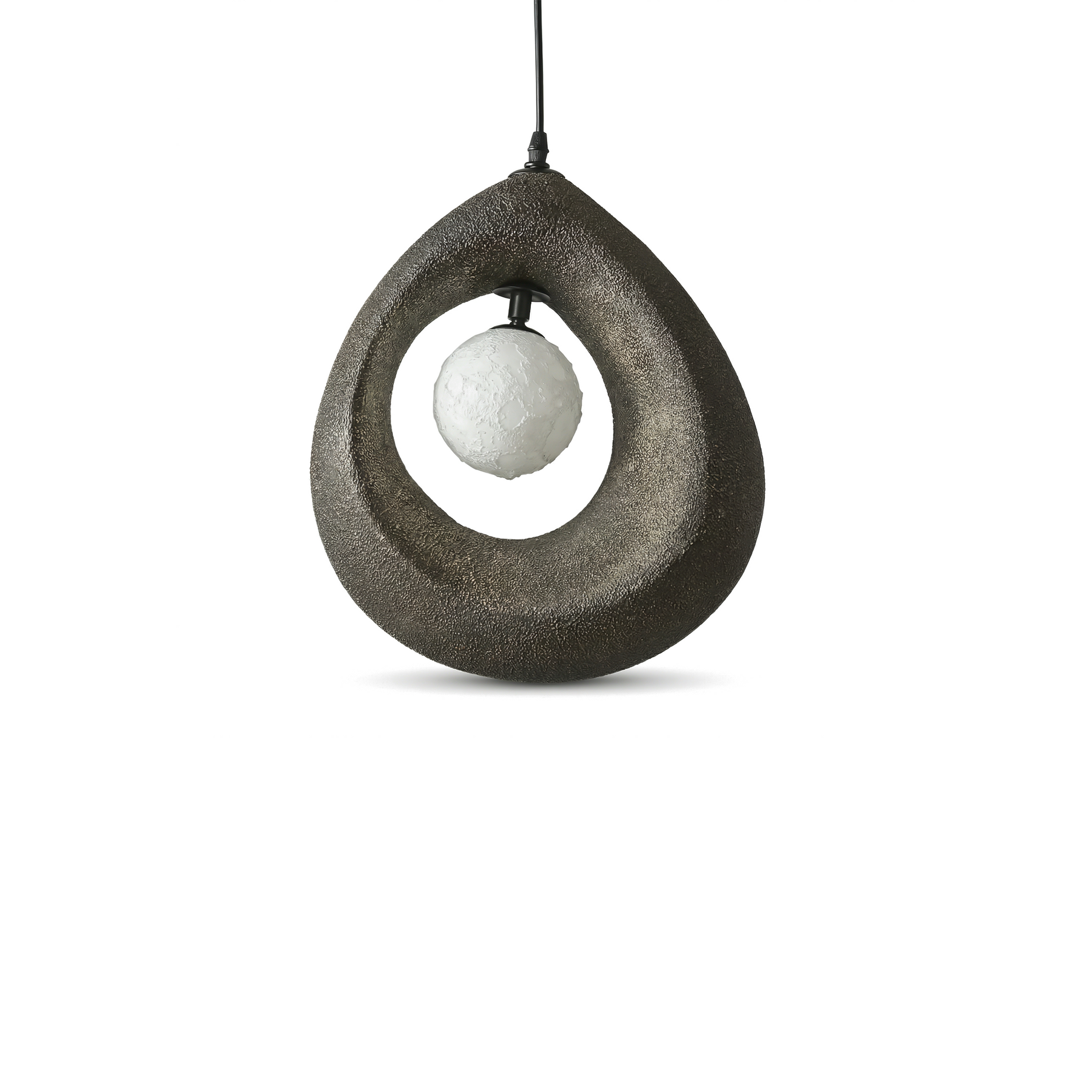 Soothing wabi-sabi style pebble shape pendant light-Pebble Glow