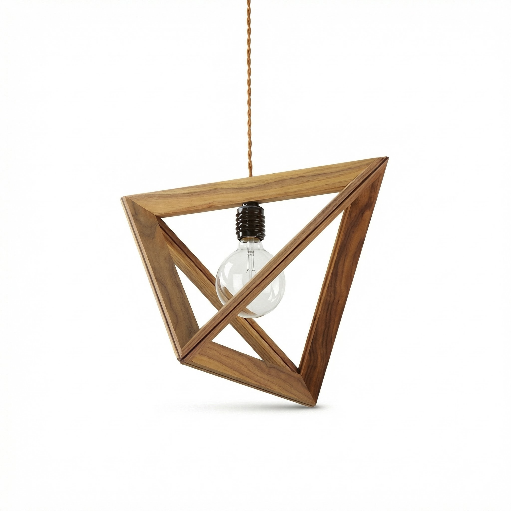 Lumysa – Art Deco Carved Wood Pendant Light