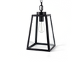 Wrought iron and black glass pendant light-Noircelest