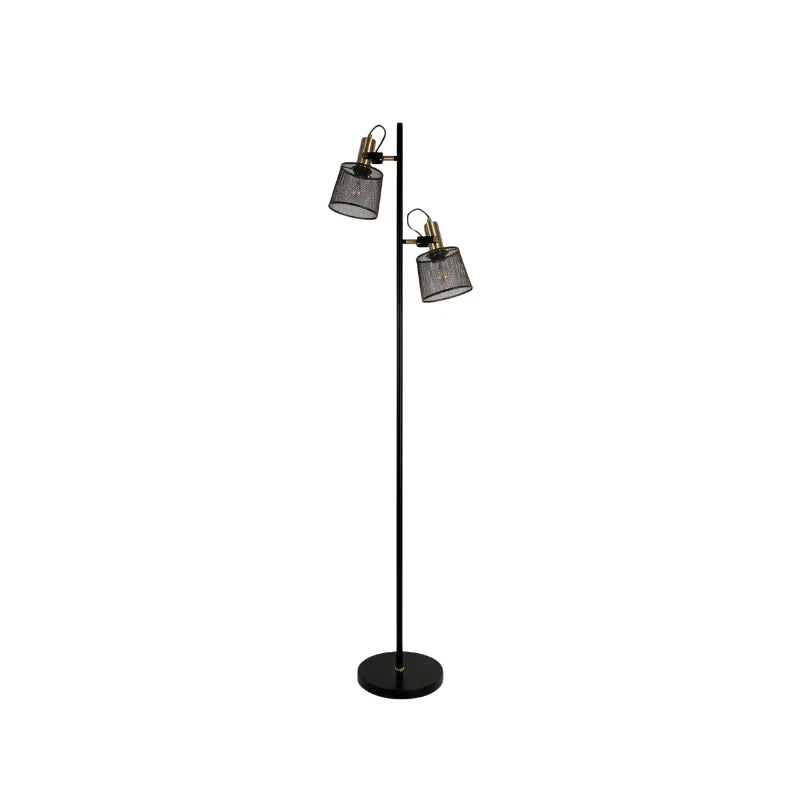 Black Aluminum LED Double Head Floor Lamp – Tavela