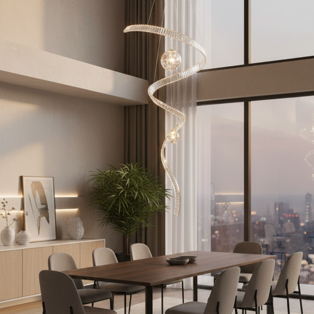 Modern crystal pendant light for living rooms-Crystella