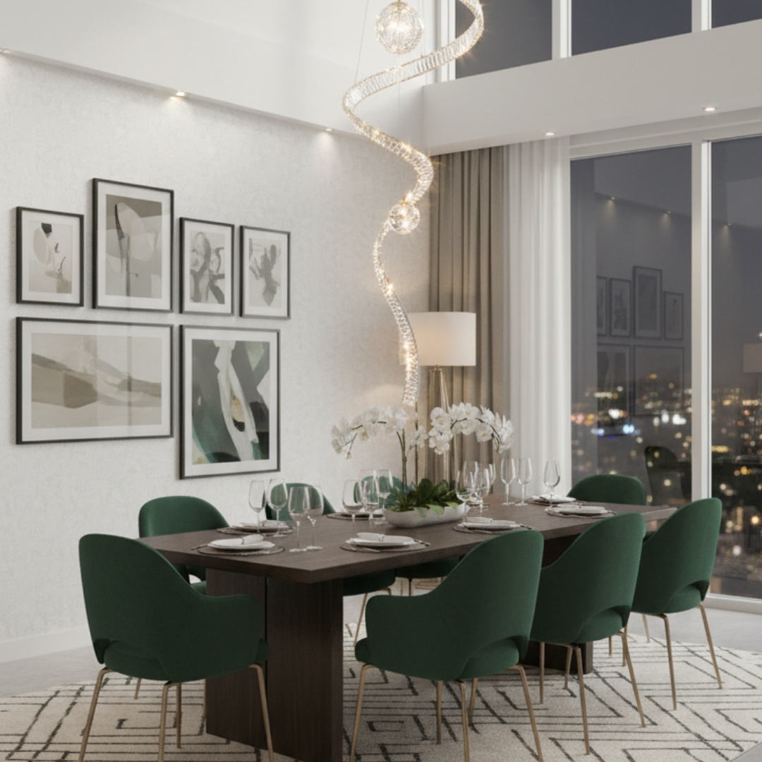 Modern crystal pendant light for living rooms-Crystella