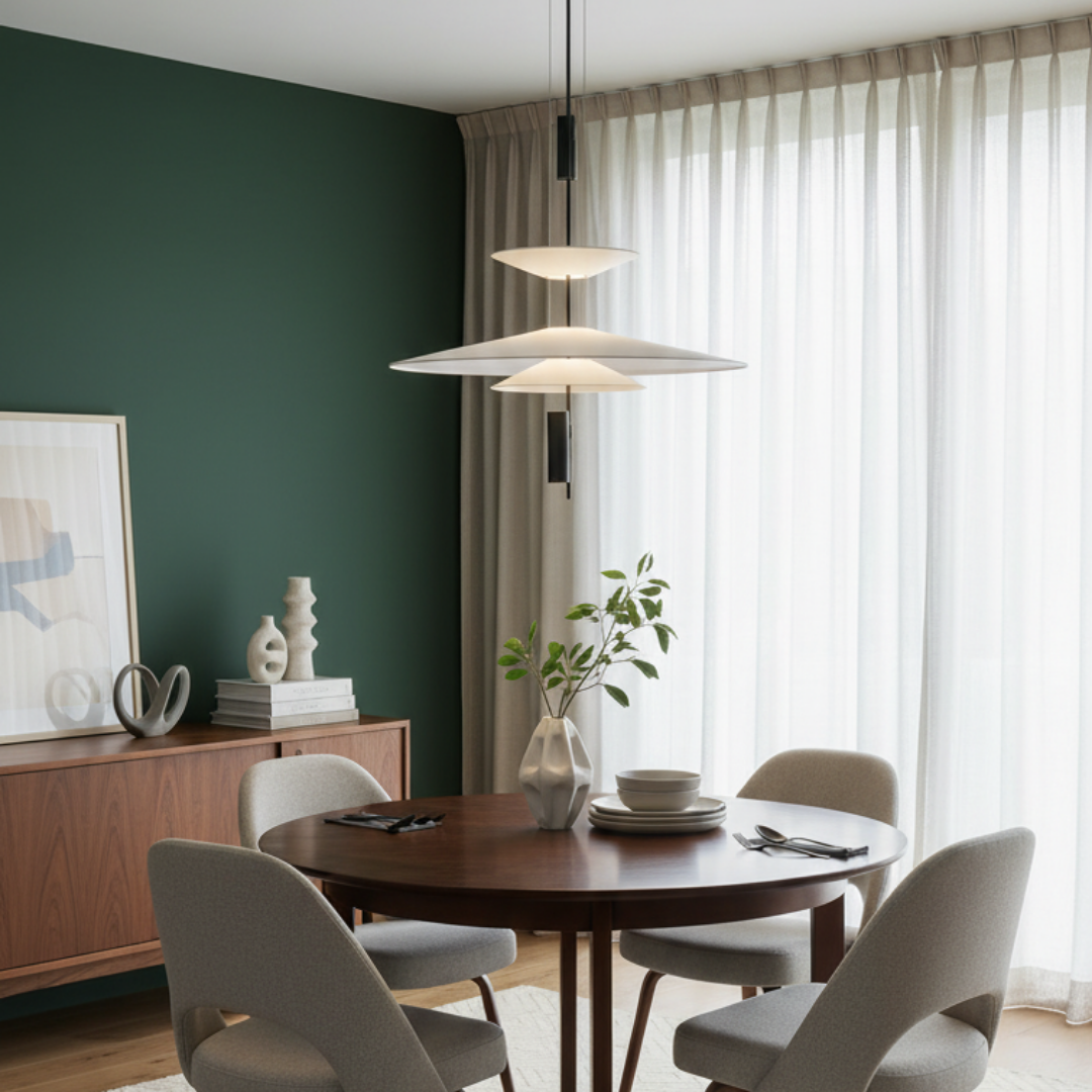 Chic finish acrylic pendant light for refined space-Discs