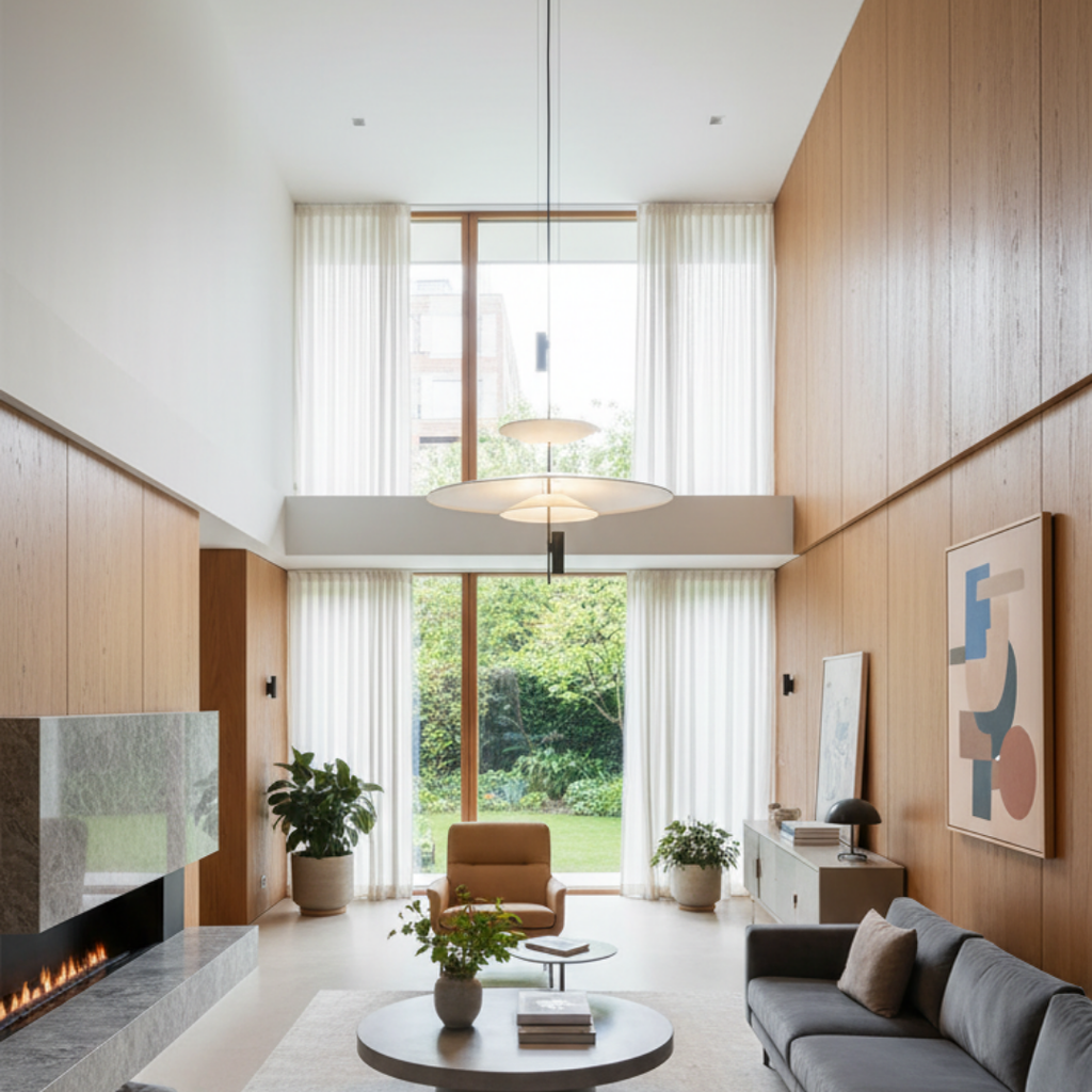 Chic finish acrylic pendant light for refined space-Discs