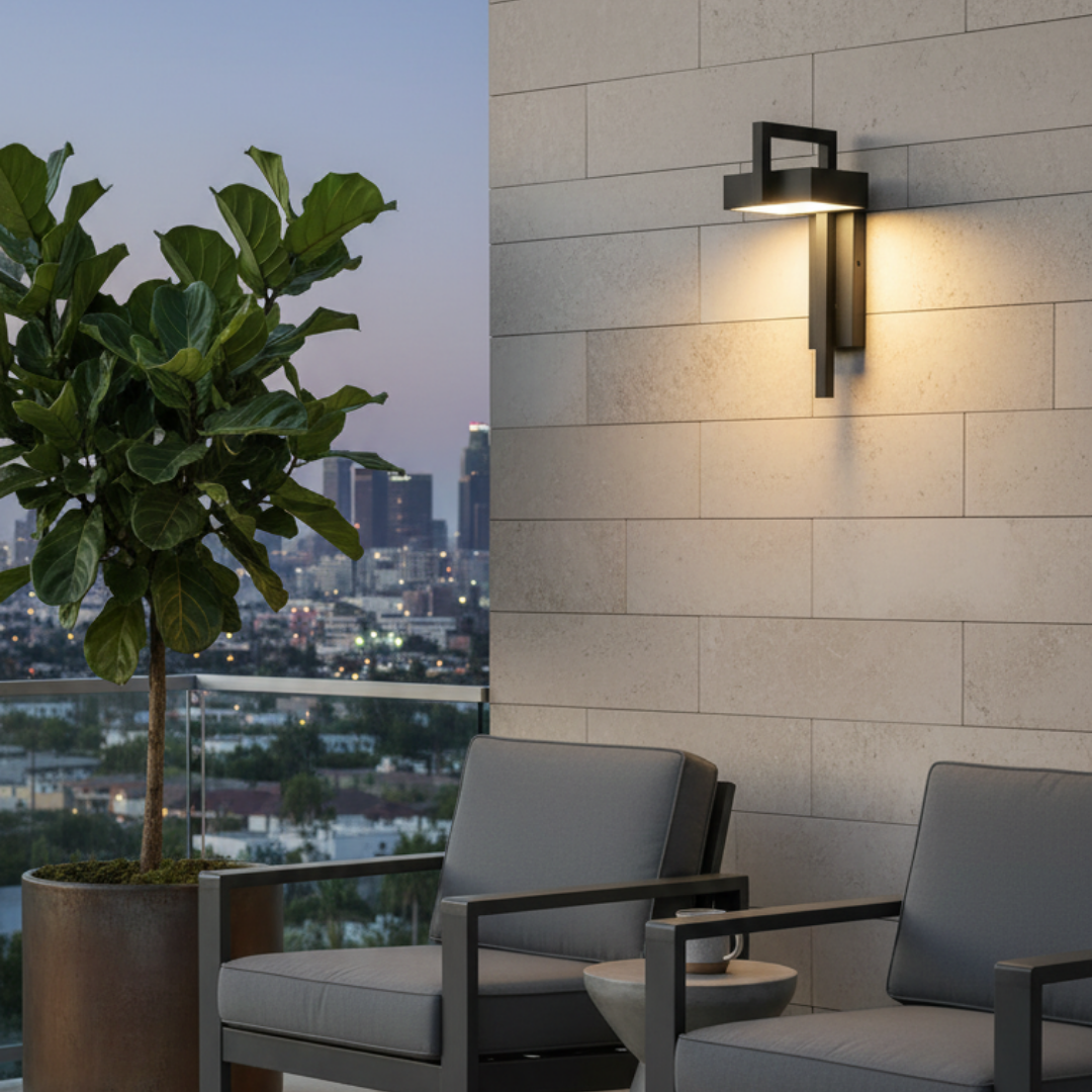 LED Outdoor Wall Light in Black Steel – Armonéus