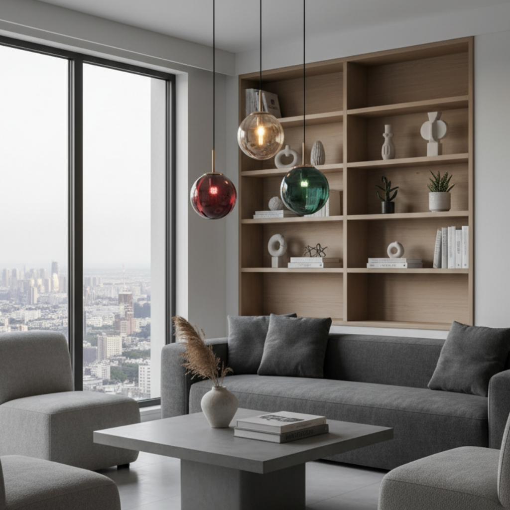 Elegant soft light glass ball pendant light-ColorLine
