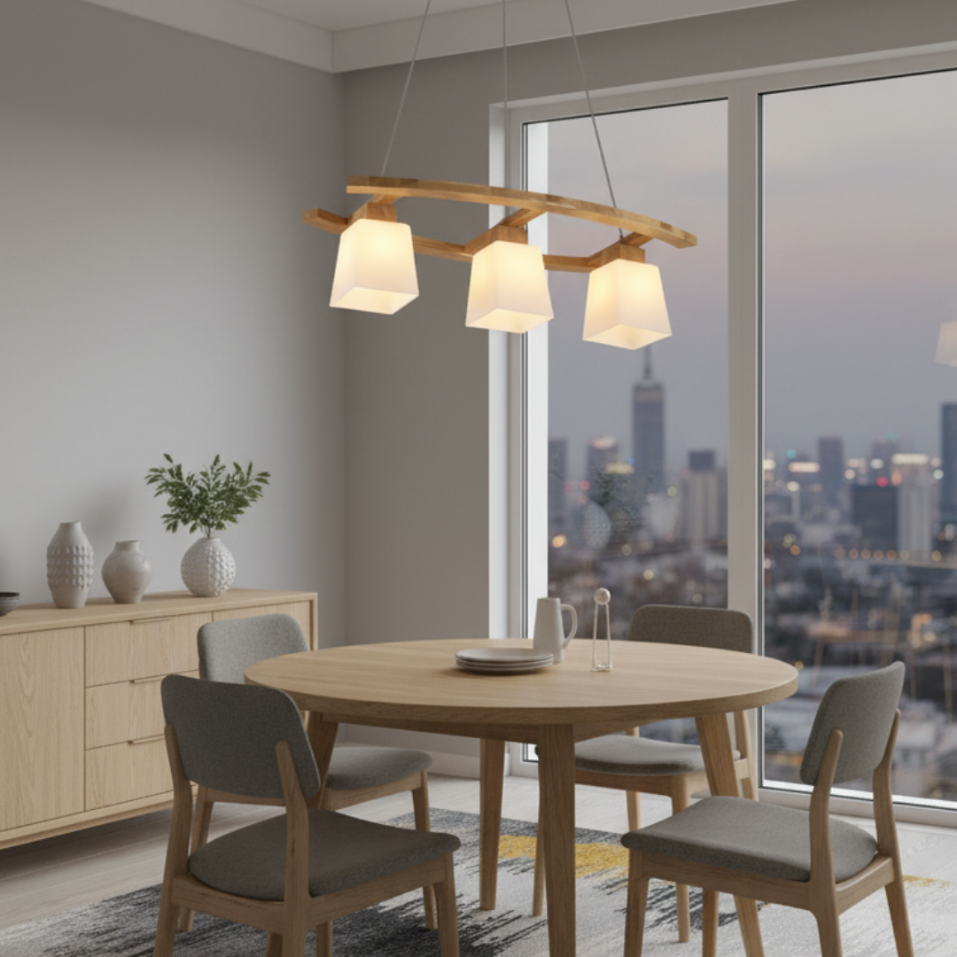 Modern japanese style wooden pendant light-Senka
