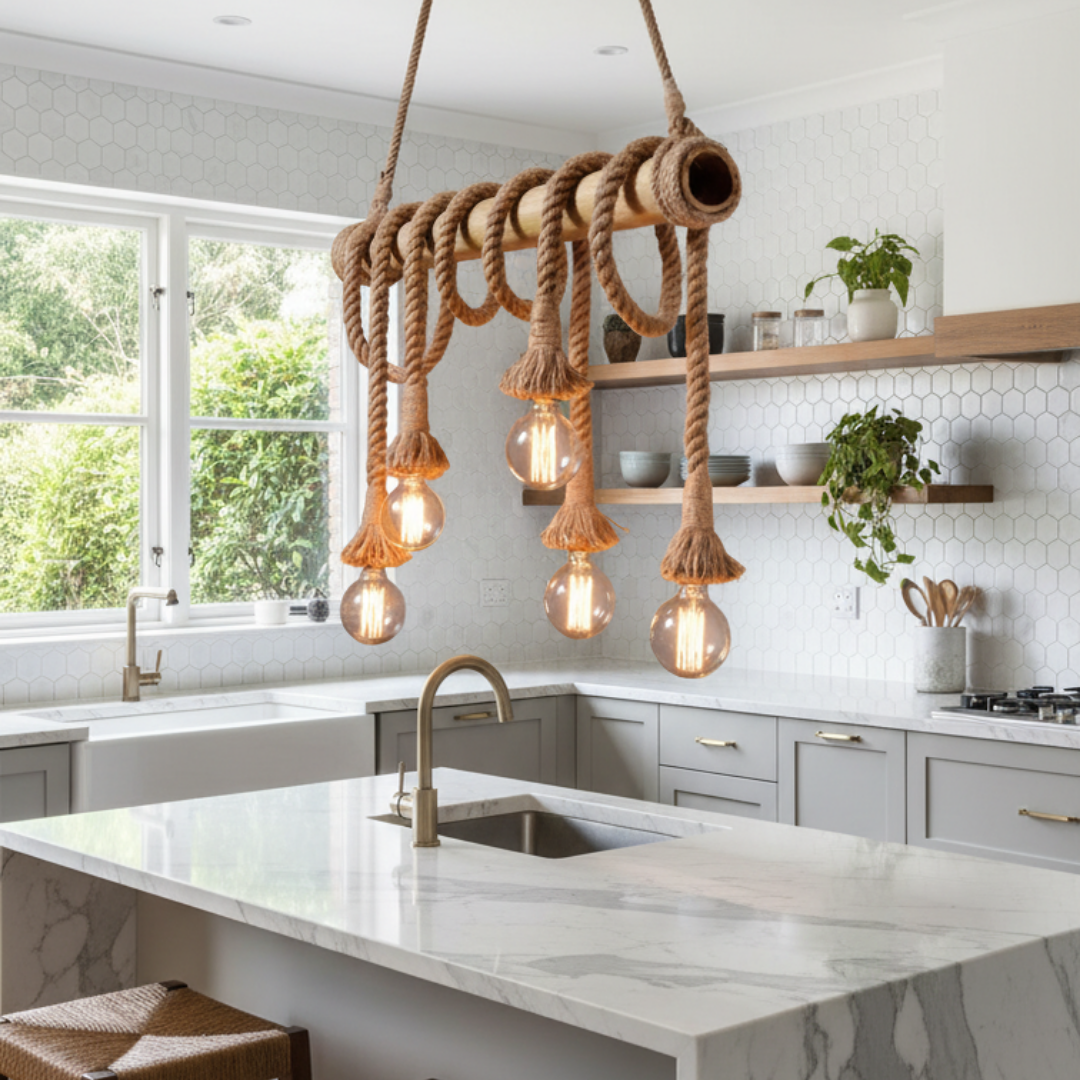 Bamboo wood led pendant light-Spruce