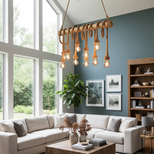 Bamboo wood led pendant light-Spruce
