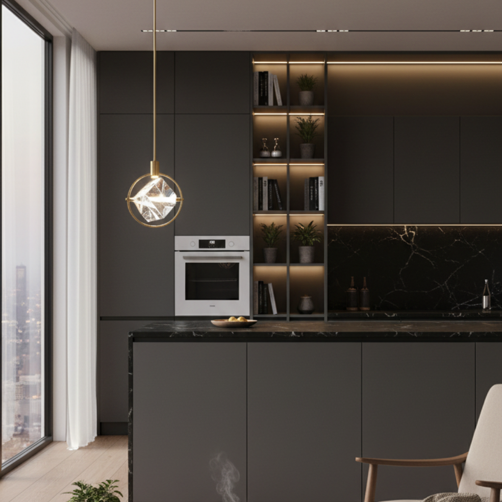 Contemporary style fluid shape pendant light-Cylo