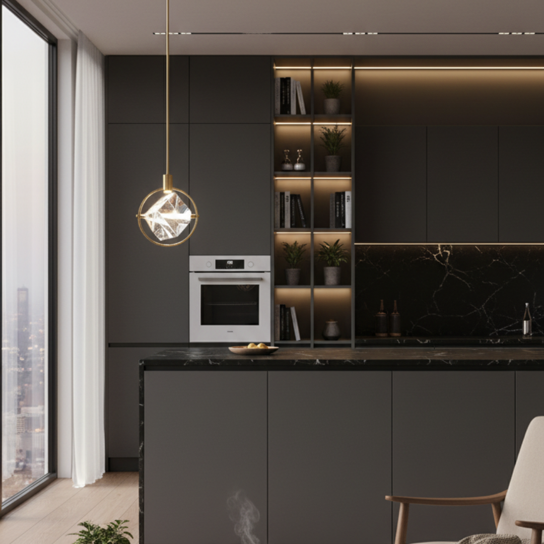 Contemporary style fluid shape pendant light-Cylo