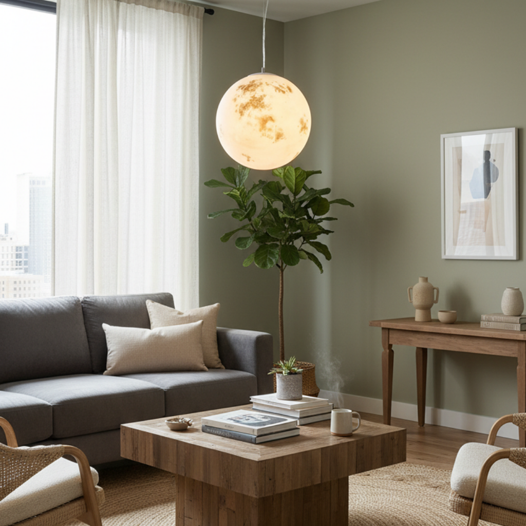 Trendy pendant lamp moon shape adaptive style-Moon
