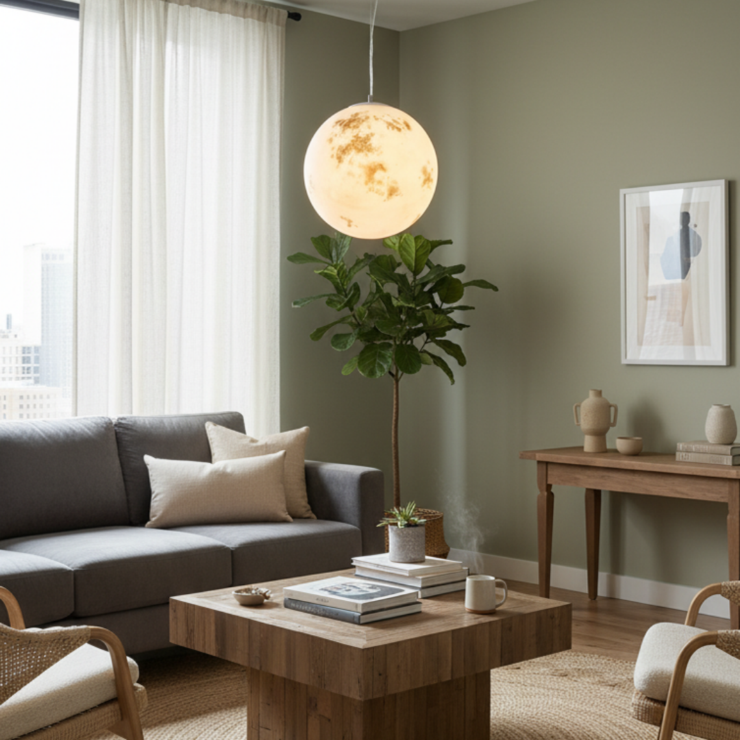 Trendy pendant lamp moon shape adaptive style-Moon
